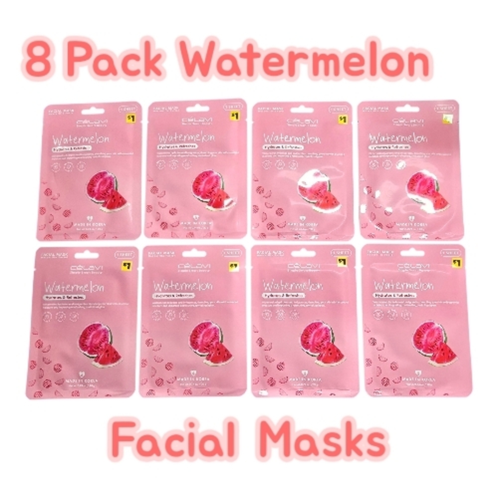Watermelon Glow Facial Masks - 8 Pack